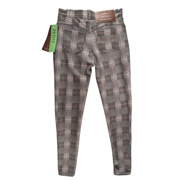 NWT Polished & Poised Pants Plaid Petite Slim Pull On Trousers Stretch Soft PM - Picture 3 of 15